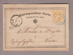 Tschechien Heimat Bisenz 1872-04-04 Blau/schwarz 2 Kronen Ganzsache Nach Wien - ...-1918 Voorfilatelie