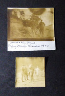 DEUX PHOTOGRAPHIES ORIGINALES  - YANNICK DE RAIME (CANNE) - VIRGINY (MARNE)  -  DECEMBRE 1914 - Guerre, Militaire