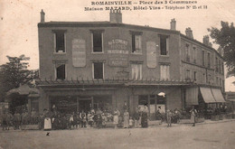 Romainville - Place Des 3 Communes - Façade Maison MAZARD , Hôtel Vins Restaurant Billard - Romainville