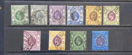 1921 Hong Kong KGV  2c//$1  Ten (10) Different Stamps VF CDS Used - Oblitérés