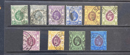 1921 Hong Kong KGV  2c//$1  Ten (10) Different Stamps VF CDS Used - Used Stamps