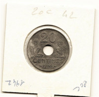 20 Centimes   "Etat Français " 1942  TTB - 20 Centimes