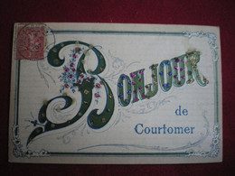 UN BONJOUR DE COURTOMER - Carte Fantaisie Avec Paillettes. - Courtomer