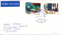 Canada Cover Sent To Norway 21-3-1996 - Brieven En Documenten