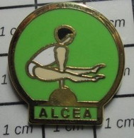 410d Pin's Pins / Beau Et Rare / SPORTS / GYMNASTIQUE ALCEA CHEVAL D'ARCON - Gymnastiek