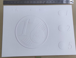 1 Cent EURO Page Prototype Du Livre Euro Tactile Des Training Token - Varietà E Curiosità