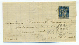 T17 GARE DE LISIEUX / Dept 13 Calvados / 1887 / Sur TP SAGE / Côte 100€ - 1877-1920: Période Semi Moderne