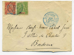 YT N°44+45 Sur Lettre De FORT DE FRANCE Pour BORDEAUX / Cad Bleu Fort De France - Martinique / 1903 - Brieven En Documenten