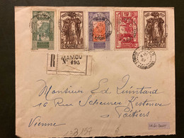 LR Pour La FRANCE TP AOF GUINEE PARIS 1937 50c + 40c + 50c + AOPF GUINEE 30c + 10c OBL.31 MAI 37 MAMOU GUINEE FRANCAISE - Covers & Documents