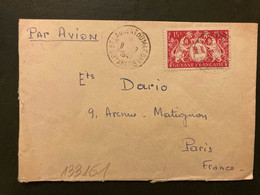 LETTRE Par Avion Pour La FRANCE TP 15F OBL.8-12 1949 ST LAURENT DU MARONI - Cartas & Documentos
