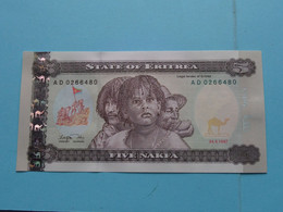 FIVE (5) NAKFA - 1997 > State Of ERITREA ( For Grade, Please See Photo ) UNC ! - Erythrée