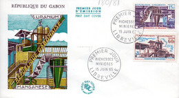 GABON 0180/81 Fdc Manganèse, Uranium, Atome - Minéraux