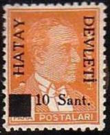 1939 TURKEY BLACK HATAY DEVLETI OVERPRINTED POSTAGE STAMPS WITH THE PORTRAIT OF ATATURK (1st. Issue) MICHEL: 1 MNH ** - 1934-39 Sandjak D'Alexandrette & Hatay