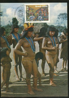 Brèsil Brasil Carte Maximum Indiens Du Brèsil 500 Ans Découverte Cabral 2000 Brazil Indians 500 Years Discovery - Maximumkaarten