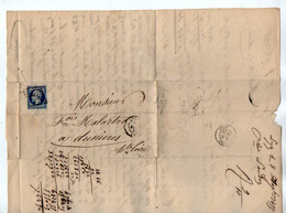 TB 3773 - 1855 - LAC - Lettre De Mr LARDON à LYON Pour Mr François MALARTRE à DUNIERES - 1849-1876: Période Classique