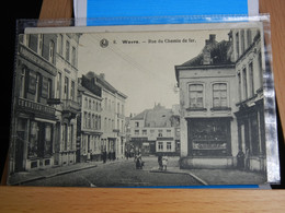 WAVRE RUE DU CHEMIN DE FER- COMMERCES + ANIMEE - BE UN COIN PLIE- DOS SEPARE 1929 - Waver