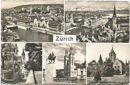 AC4559 Zurich - Pfalzgasse - Hans Waldmann Denkmal Mit Grossmunster - Landesmuseum / Viaggiata 1960 - Wald