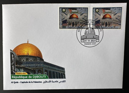 Djibouti Dschibuti 2021 Mi. ? 250 + 400 FD IMPERF FDC Joint Issue Emission Commune Al Qods Quds Capitale De La Palestine - Dschibuti (1977-...)