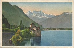 AC4564 Veytaux - Chateau De Chillon Et Les Dents Du Midi / Viaggiata 1949 - Veytaux