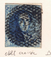 MEDAILLON 20C Oblitération Croisée, Retouche Marquée Feuillage Inf Gauche, Sur Petit Fragment - 1849-1865 Médaillons (Autres)