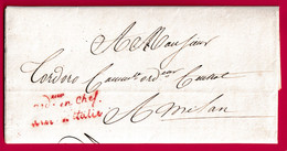 FRANCHISE COMMISSAIRE ORDONNATEUR EN CHEF JOUBERT ARMEE ITALIE MILAN MILANO 1806 MOUVEMENT DES TROUPES ITALIA LETTRE - Army Postmarks (before 1900)