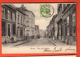 ZUB-31  Renaix Ronse Rue Des Jardins.  ANIME. Cachet Frontal. 1906 - Renaix - Ronse