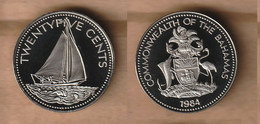 BAHAMAS  25 Cents  1984 PROOF  25 Cents • 6.9 G • ⌀ 24.26 Mm KM# 63.1 - Bahama's