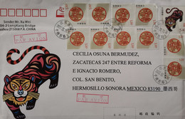 China To Mexico 2011 Cover Tiger - Lettres & Documents