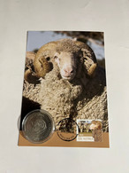 (2 N 35 A) Ram (mouton) Maxicard 2012 With 1991 RAM (scarce) 50cent Coin (25th Aniversary Of Decimal Currency) - 50 Cents