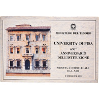 Monnaie, Italie, Université De Pise, 5000 Lire, 1993, BU, FDC, Argent, KM:170 - Conmemorativas