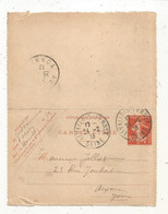 CARTE-LETTRE, Entier Postal, LEVALLOIS PERRET,  SEINE, Pour AUXERRE  1913, 2 Scans - Kaartbrieven