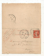 CARTE-LETTRE, Entier Postal, LEVALLOIS PERRET,  SEINE, Pour AUXERRE  1913, 2 Scans - Cartes-lettres