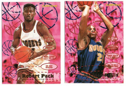 2 Cartes Panini   Basket Ball Denver Nuggets*  Laphonso Ellis & Robert Pack* Fleer /1995.1996 - Basket-ball