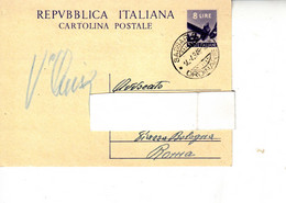 ITALIA  1948  - Cartolina Postale  Da  Sassari A Roma - Postwaardestukken