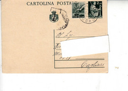 ITALIA  1947  - Cartolina Postale  Da  Nuoro A Sassari - Entero Postal