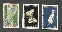 Andorre Français N°252, 258, 260 Cote 4.20€ - Used Stamps