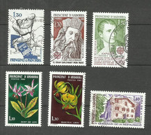 Andorre Français N°281, 284 à 287, 289 Cote 4.20€ - Used Stamps