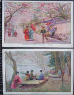 Japon Lot 2 Cpa Illustrées - Other & Unclassified