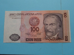 100 Cien Intis ( 1986 - A 5485831 S ) PERU ( For Grade, Please See Photo ) UNC ! - Perú