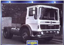C2/ FICHE CARTONNE CAMION SERIE TRACTEUR CABINE ANGLAIS 1967 AEC MANDATOR - Camiones