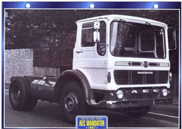 C2/ FICHE CARTONNE CAMION SERIE TRACTEUR CABINE ANGLAIS 1967 AEC MANDATOR - Camions