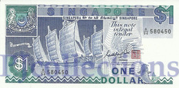 SINGAPORE 1 DOLLAR 1987 PICK 18a UNC - Singapur