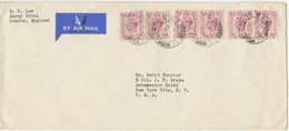GB 1950, GV 6d Purple (6) Very Rare Correct Multiple Postage (3sh = 3rd Airmail Weight Rate) Tied By CDS Double Circle - Briefe U. Dokumente