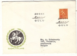 Finlande - Lettre De 1964 - Oblit Spéciale Oulu - Pirogue - - Cartas & Documentos