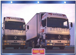 C2/ FICHE CARTONNE CAMION SERIE TRACTEUR CABINE France 1986 RENAULT R390 - Trucks