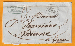 1847 - D6 Moyen Cachet à Date Type 14 Sur Lettre Pliée Avec Corresp De SAINT CHINIAN Vers Aniane, Hérault - Transits - 1801-1848: Voorlopers XIX