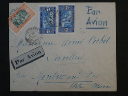 BK16 AOF SENEGAL  BELLE LETTRE 1932  PAR AVION A GERVILLERS MONTIER FRANCE  +SURCHARGES + +AFFR. INTERESSANT - Briefe U. Dokumente