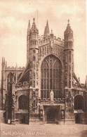 Bath Abbey - West Front - Old Postcard - CPA - Bath