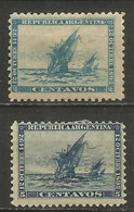 ARGENTINA 4 CENTENARIO DESCUBRIMIENTO DE AMERICA CARABELAS YVERT NUM. 92/93 * SERIE COMPLETA CON FIJASELLOS - Nuovi