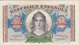 BILLETE DE 2 PTAS DEL AÑO 1938 SERIE B SIN CIRCULAR (UNC) (BANKNOTE) - 1-2 Peseten